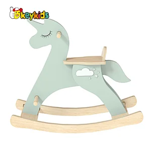Custom Unicon Rocking Chair Exercise Balance Baby Toy Horse Riding On Toy Wooden Rocking Horse for Children W16D160